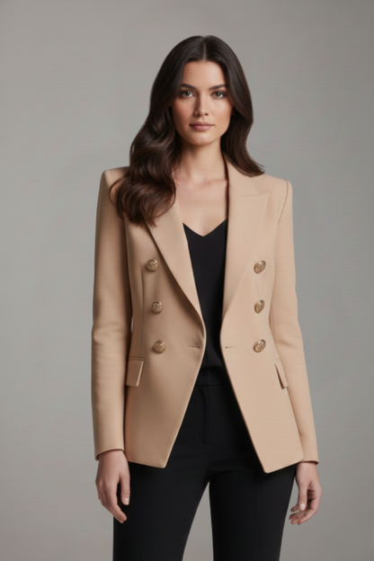 Julia | Women's Double-Breasted Blazer with Golden Buttons