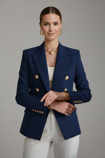 Julia | Women's Double-Breasted Blazer with Golden Buttons