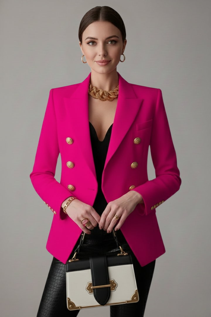 Julia | Women's Double-Breasted Blazer with Golden Buttons
