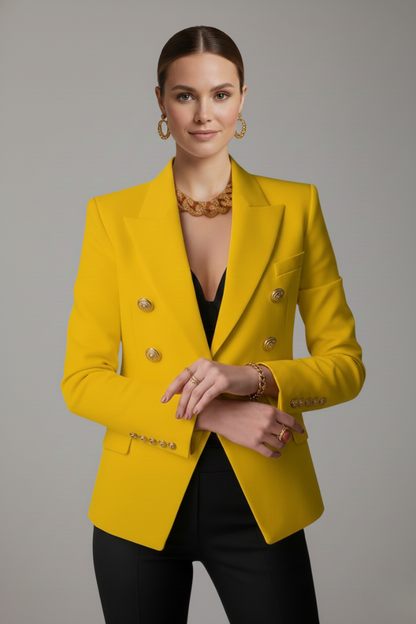 Julia | Women's Double-Breasted Blazer with Golden Buttons