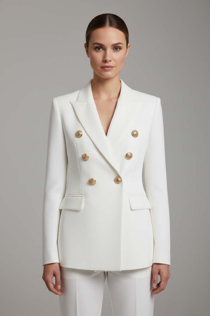 Julia | Women's Double-Breasted Blazer with Golden Buttons