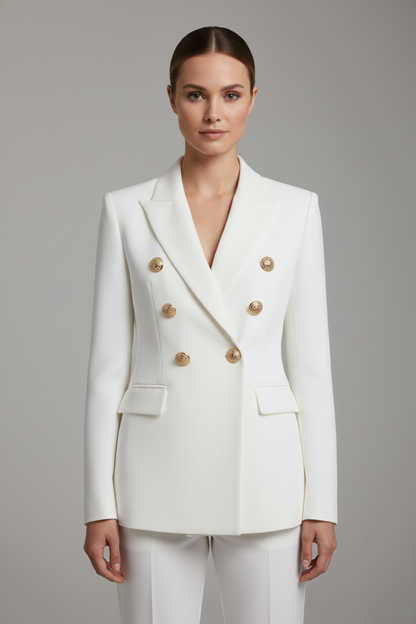 Julia | Women's Double-Breasted Blazer with Golden Buttons