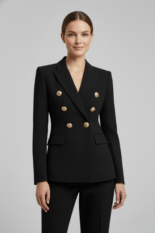 Julia | Women's Double-Breasted Blazer with Golden Buttons