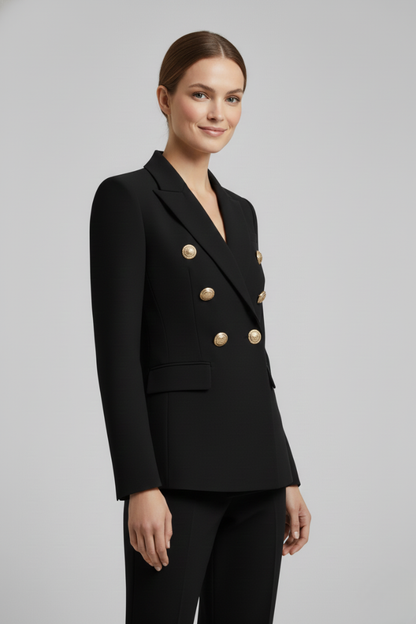 Julia | Women's Double-Breasted Blazer with Golden Buttons