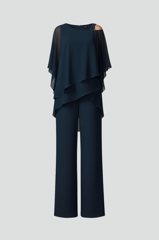 Jana | Women's Cold-Shoulder Flowing Wide-Leg Jumpsuit