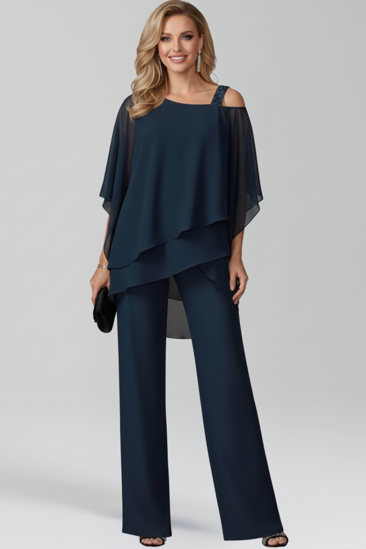 Jana | Women's Cold-Shoulder Flowing Wide-Leg Jumpsuit