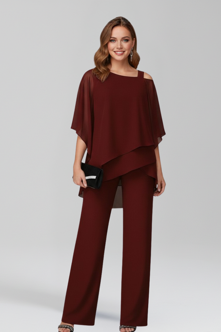 Jana | Women's Cold-Shoulder Flowing Wide-Leg Jumpsuit