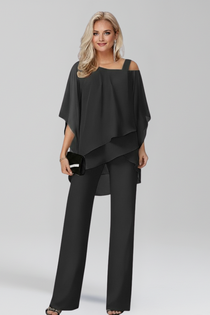 Jana | Women's Cold-Shoulder Flowing Wide-Leg Jumpsuit