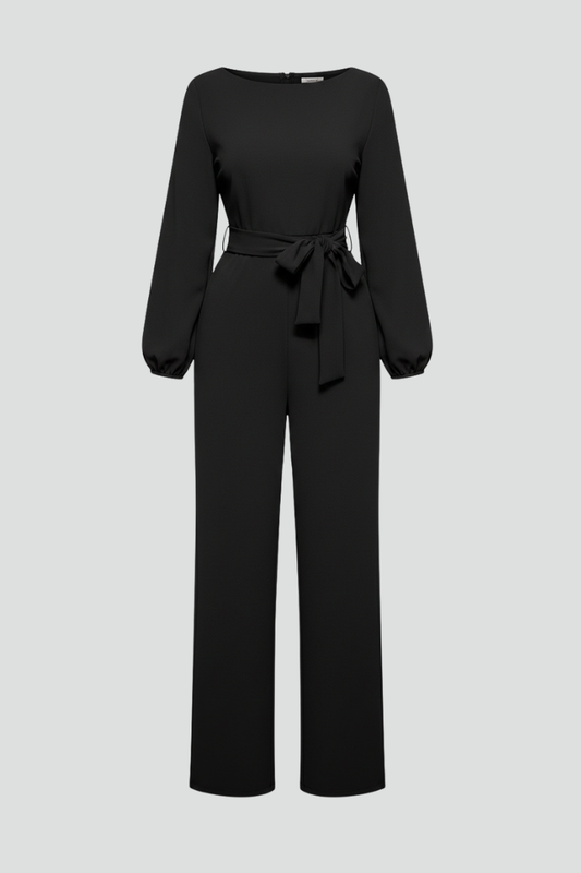 Hanna | Women's Wrap-Front Fitted Wide-Leg Jumpsuit