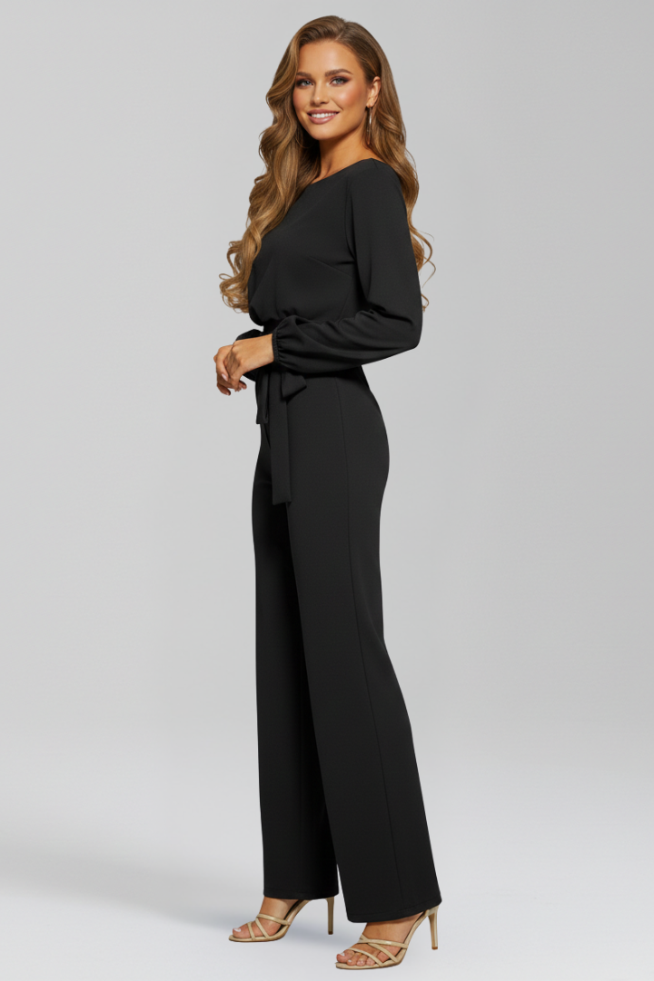 Hanna | Women's Wrap-Front Fitted Wide-Leg Jumpsuit