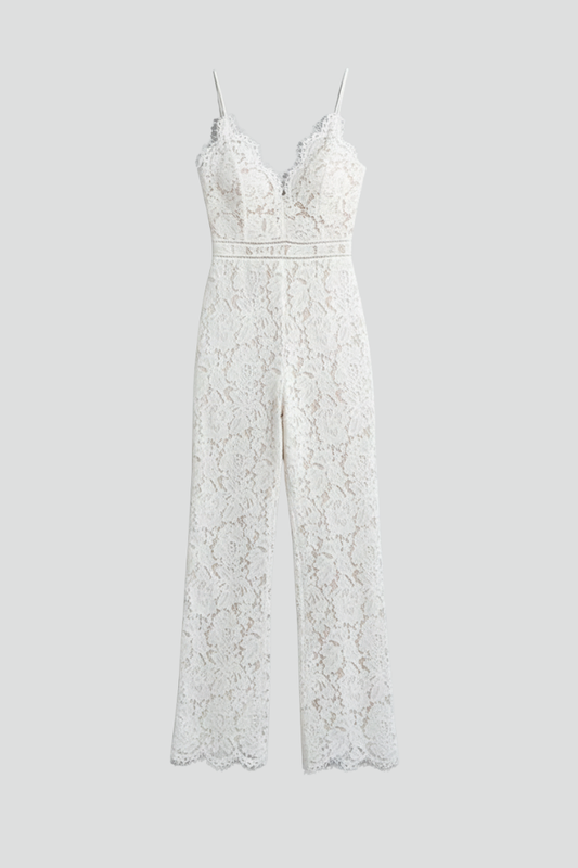 Johanna | Women's Sleeveless Pointed-V-Neck Wide-Leg Jumpsuit