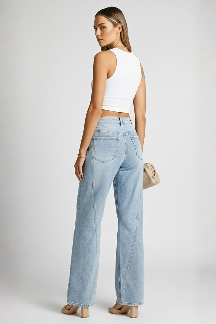 Doris | Women's High-Waist Classic Straight-Leg Denim Jeans