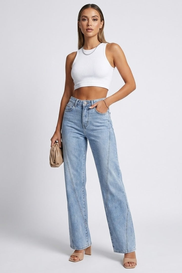 Doris | Women's High-Waist Classic Straight-Leg Denim Jeans