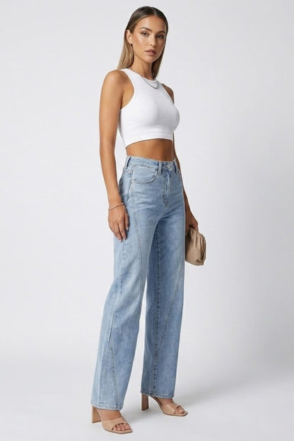 Doris | Women's High-Waist Classic Straight-Leg Denim Jeans