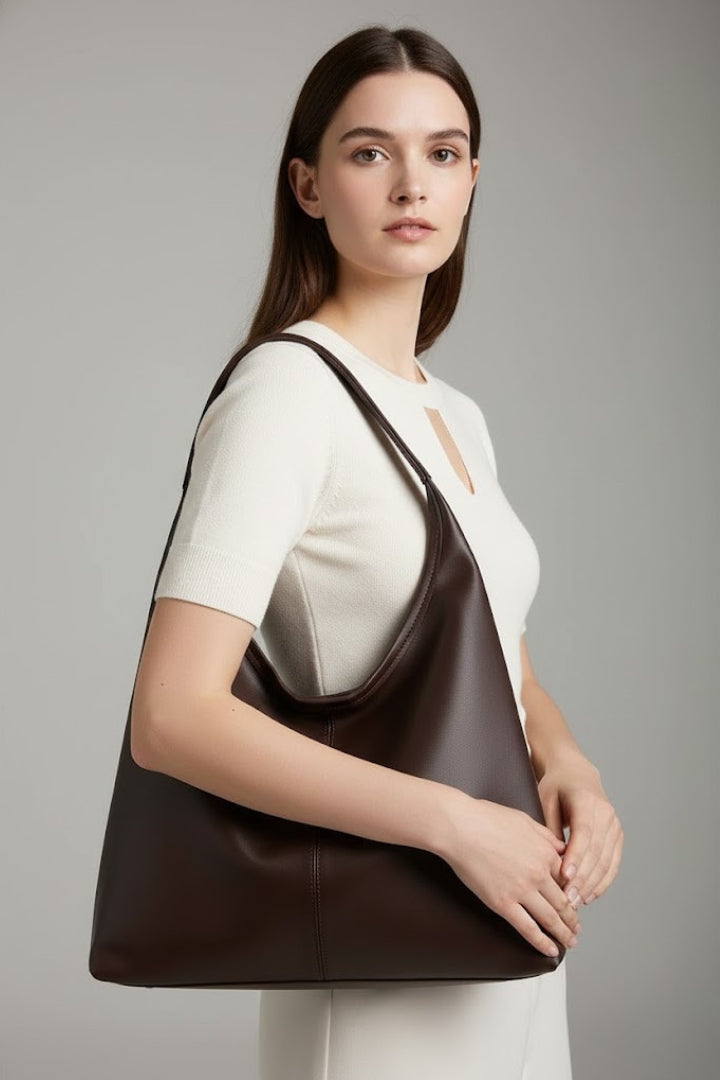 Jacqueline | Women's Classic Tote Bag with Faux Leather Outer Material and Large Inner Pocket