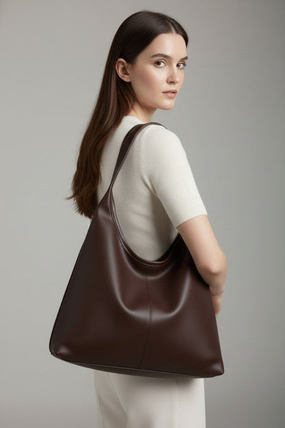 Jacqueline | Women's Classic Tote Bag with Faux Leather Outer Material and Large Inner Pocket