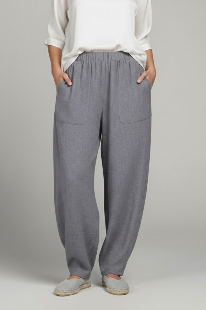 Claudia | Women's Pants with Elastic Waistband and Side Pockets