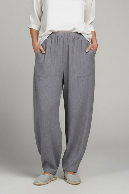 Claudia | Women's Pants with Elastic Waistband and Side Pockets