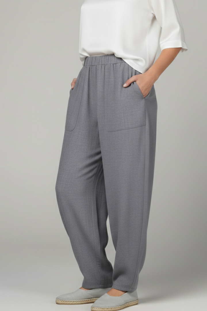 Claudia | Women's Pants with Elastic Waistband and Side Pockets