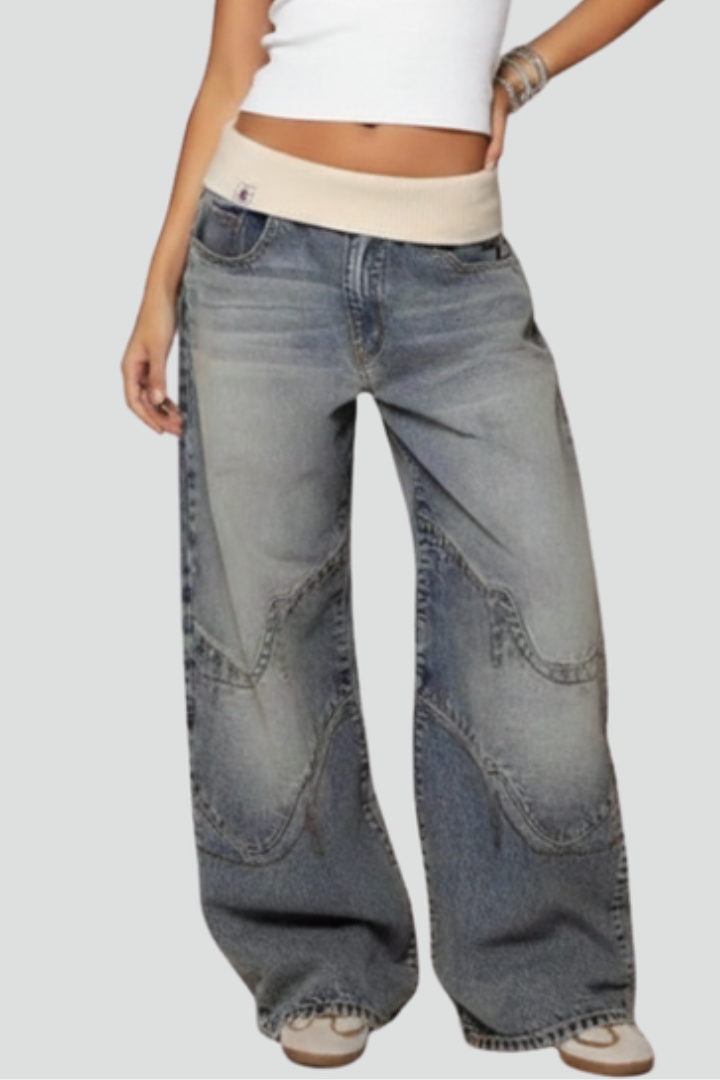 Holly | Women's Denim Wide-Leg Relaxed Pants