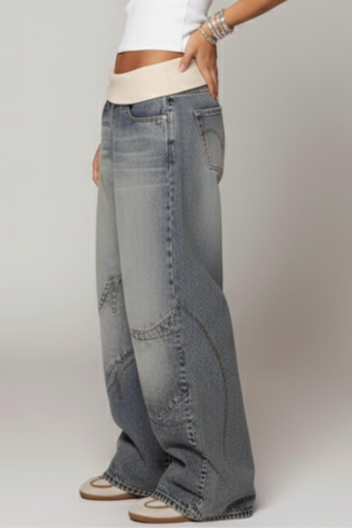 Holly | Women's Denim Wide-Leg Relaxed Pants
