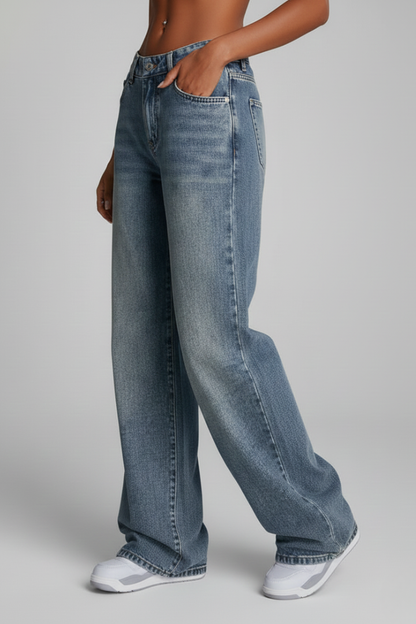 Angela | Women's Relaxed Wide-Leg Denim Jeans
