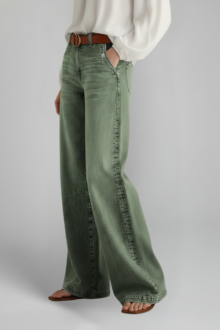 Andrea | Women's Casual Wide-Leg High-Rise Denim Jeans