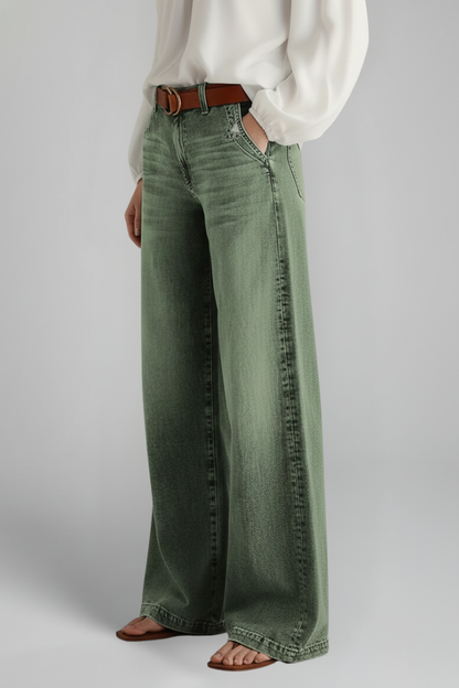 Andrea | Women's Casual Wide-Leg High-Rise Denim Jeans