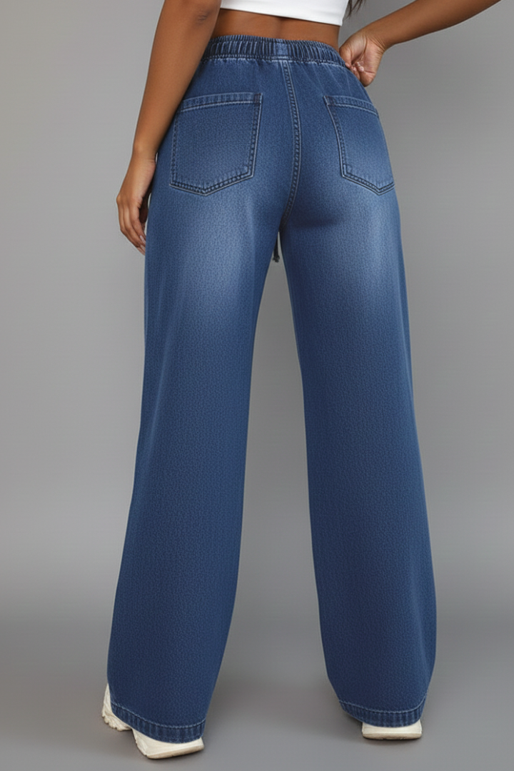 Hanna | Women's Casual Wide-Leg Pants with Drawstring Waistband and Patch Pockets
