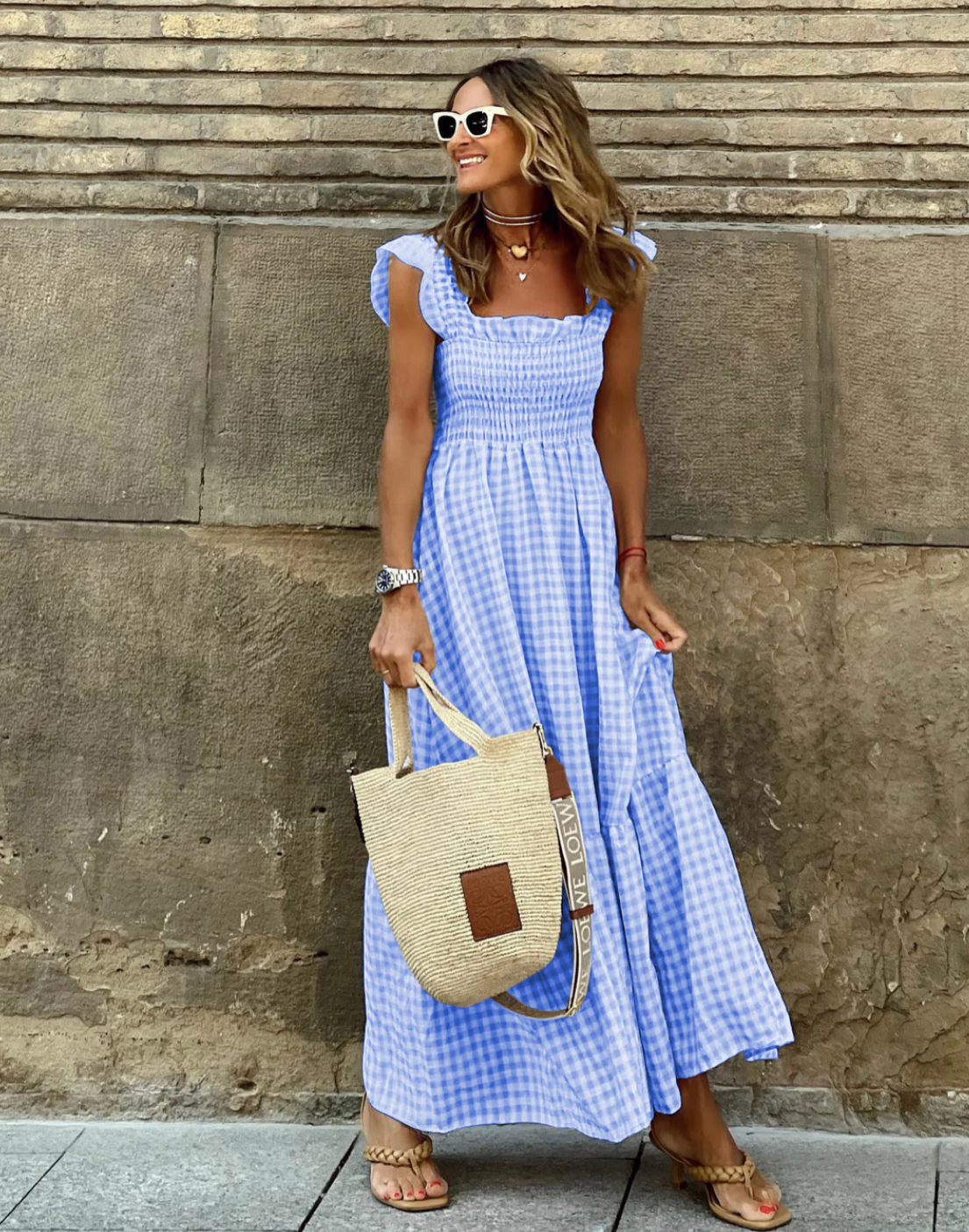 Coralie | Smocked Ruffle Sleeve Summer Dress