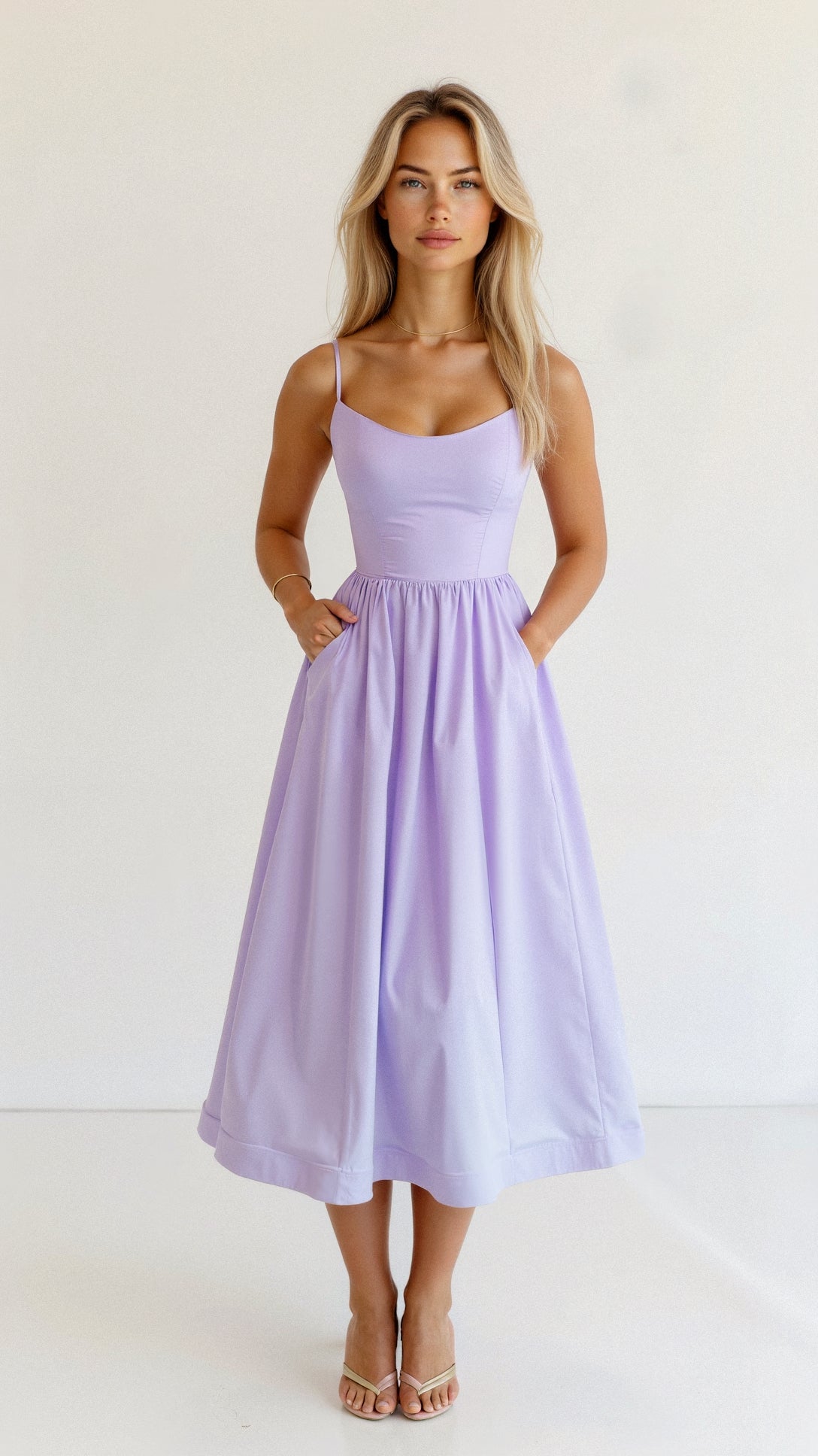 Regine | Women's A-Linien-Midi Dress in Ascot-Style