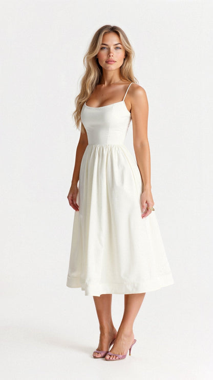 Regine | Women's A-Linien-Midi Dress in Ascot-Style