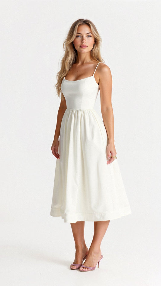 Regine | Women's A-Linien-Midi Dress in Ascot-Style