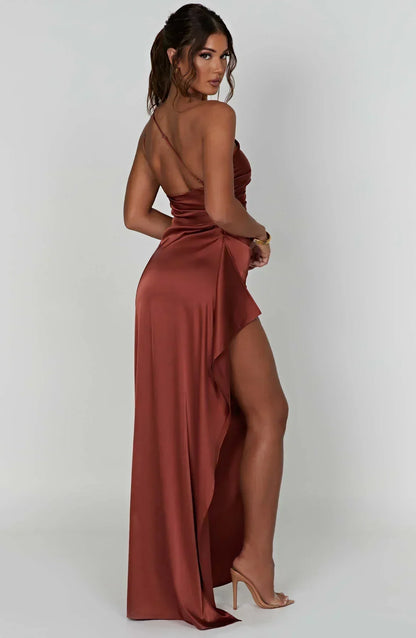 Petra | Women's One-Shoulder Maxi Dress with Slit