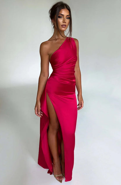 Petra | Women's One-Shoulder Maxi Dress with Slit