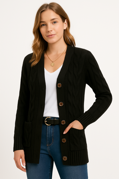 Andrea | Women's Spring Cable Knit Knit Cardigan