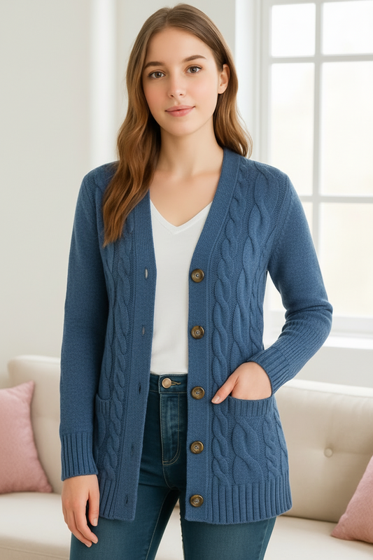 Andrea | Women's Spring Cable Knit Knit Cardigan