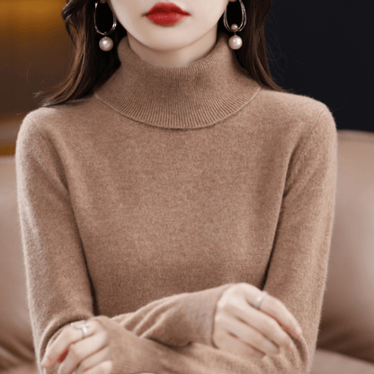 Elfriede | Women's Classic Warm Knit Sweater with Turtleneck