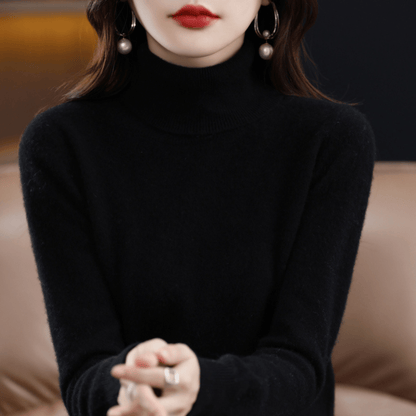 Elfriede | Women's Classic Warm Knit Sweater with Turtleneck