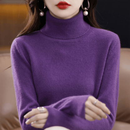 Elfriede | Women's Classic Warm Knit Sweater with Turtleneck