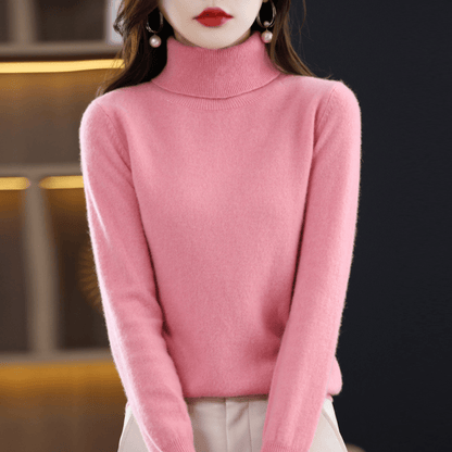 Elfriede | Women's Classic Warm Knit Sweater with Turtleneck