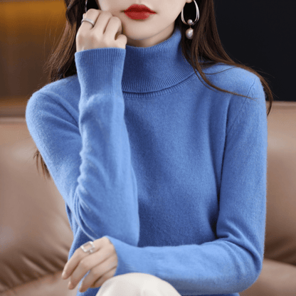 Elfriede | Women's Classic Warm Knit Sweater with Turtleneck