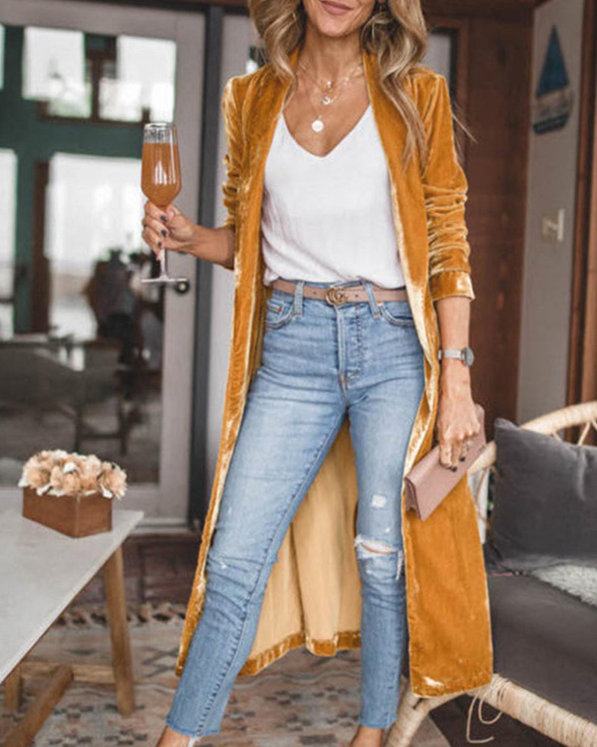 Gabriela | Women's Long Sleeve Knit Cardigan with open Front Panel