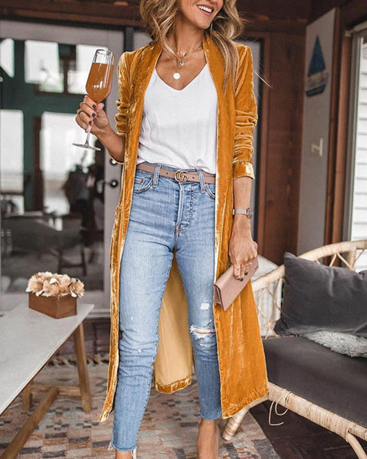 Gabriela | Women's Long Sleeve Knit Cardigan with open Front Panel