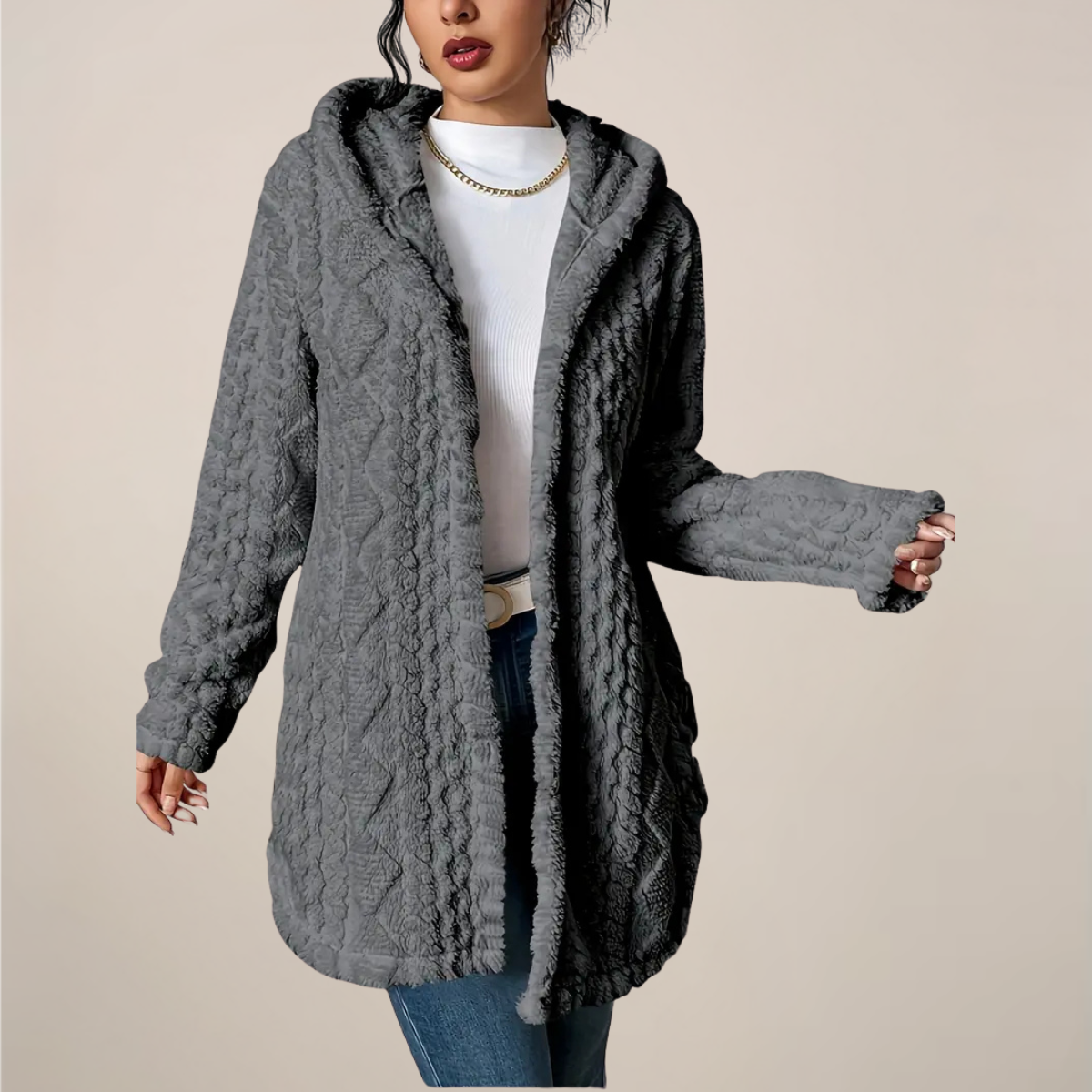 Rita | Women's Hoodie Jacket with Structured Look In Long Shape