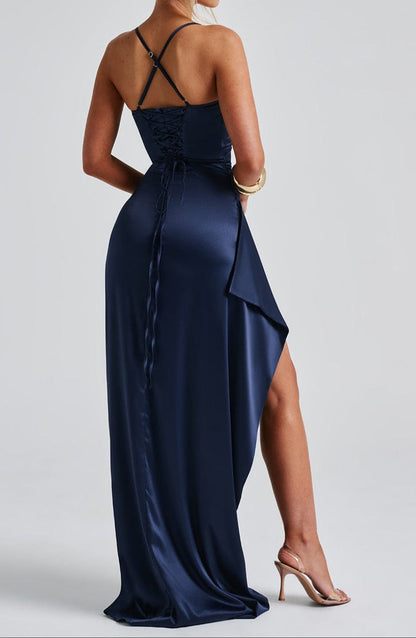 Natalie | Women's Strap Dress with Slit Evening Maxi Dress