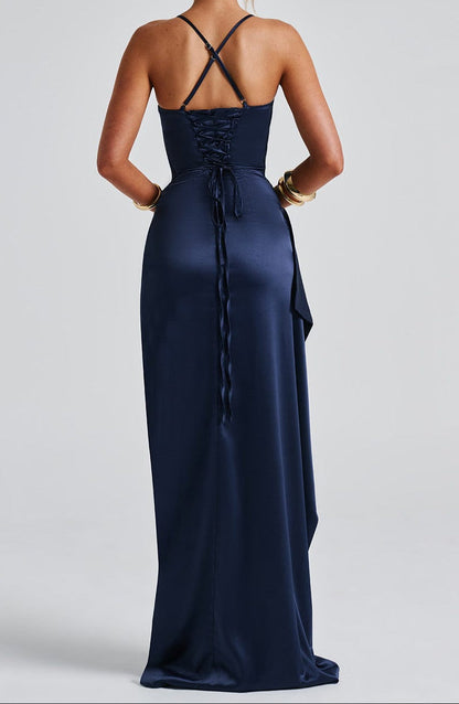 Natalie | Women's Strap Dress with Slit Evening Maxi Dress