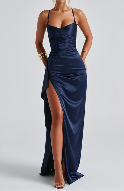Natalie | Women's Strap Dress with Slit Evening Maxi Dress