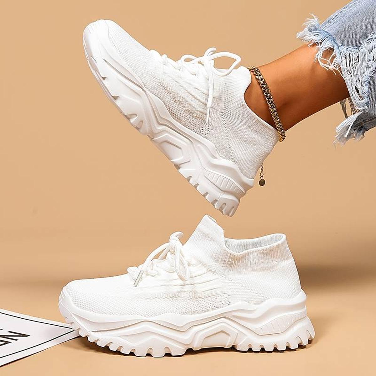 Elke | Women's Knit-Lace-Up Shoes for Casual and Walks