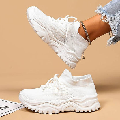 Elke | Women's Knit-Lace-Up Shoes for Casual and Walks